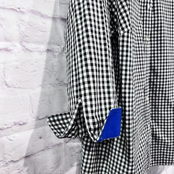 Lauren Ralph‎ Lauren Womens Plus 3X Black White Gingham Button Up Shirt Blouse - Picture 7 of 15